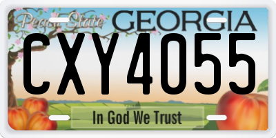 GA license plate CXY4055