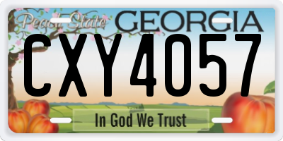 GA license plate CXY4057