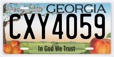 GA license plate CXY4059