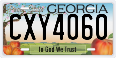 GA license plate CXY4060