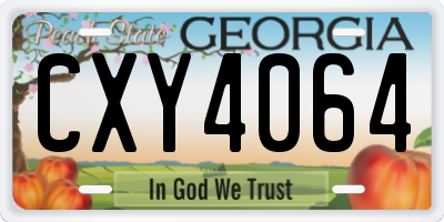 GA license plate CXY4064
