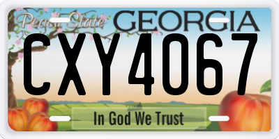 GA license plate CXY4067