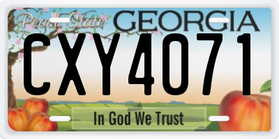 GA license plate CXY4071