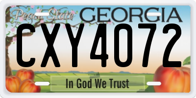 GA license plate CXY4072