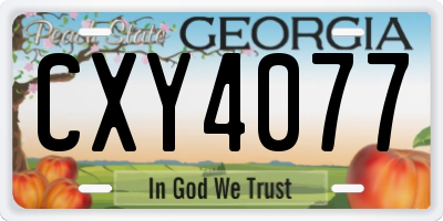 GA license plate CXY4077