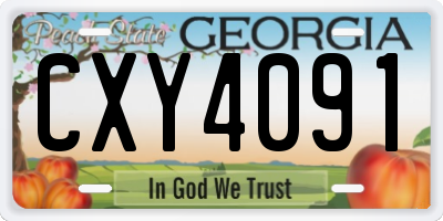 GA license plate CXY4091