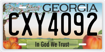 GA license plate CXY4092