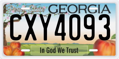 GA license plate CXY4093
