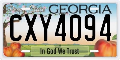 GA license plate CXY4094