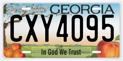 GA license plate CXY4095