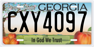 GA license plate CXY4097
