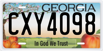 GA license plate CXY4098