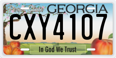 GA license plate CXY4107
