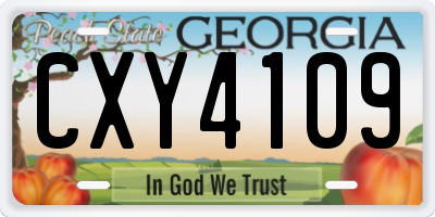 GA license plate CXY4109