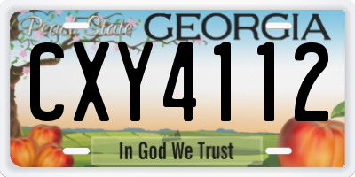 GA license plate CXY4112