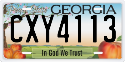 GA license plate CXY4113