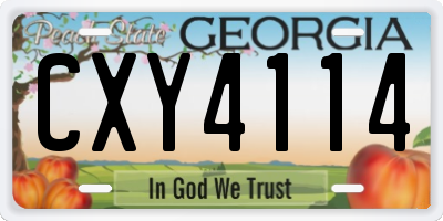 GA license plate CXY4114