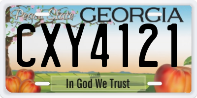 GA license plate CXY4121