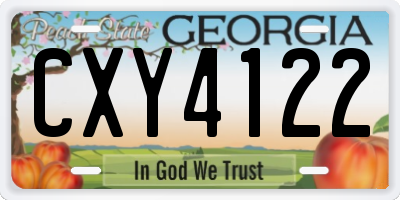 GA license plate CXY4122