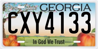 GA license plate CXY4133