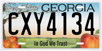 GA license plate CXY4134