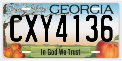 GA license plate CXY4136