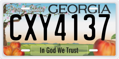 GA license plate CXY4137