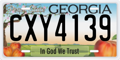 GA license plate CXY4139