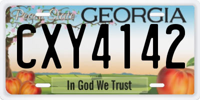 GA license plate CXY4142