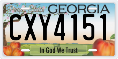 GA license plate CXY4151