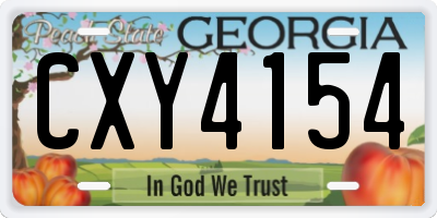 GA license plate CXY4154