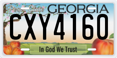 GA license plate CXY4160