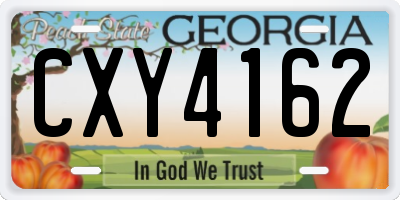 GA license plate CXY4162