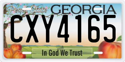 GA license plate CXY4165