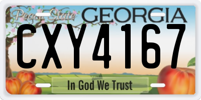 GA license plate CXY4167