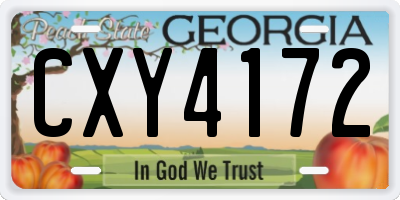GA license plate CXY4172
