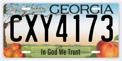 GA license plate CXY4173