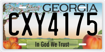 GA license plate CXY4175