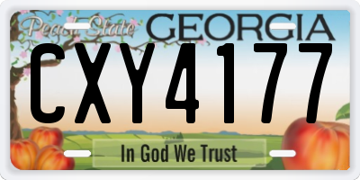 GA license plate CXY4177