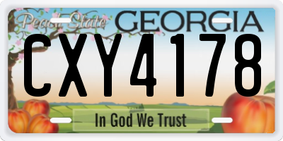 GA license plate CXY4178