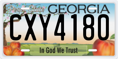 GA license plate CXY4180