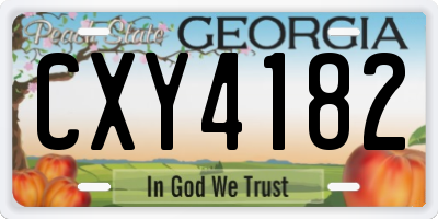 GA license plate CXY4182