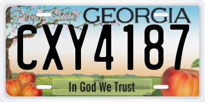 GA license plate CXY4187