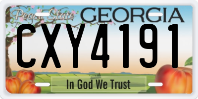 GA license plate CXY4191