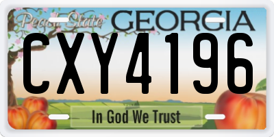 GA license plate CXY4196