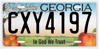 GA license plate CXY4197