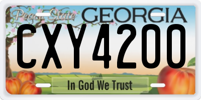 GA license plate CXY4200