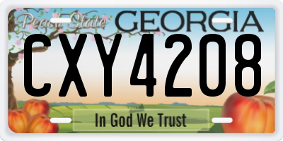 GA license plate CXY4208