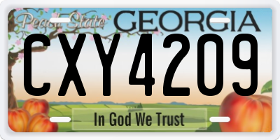 GA license plate CXY4209