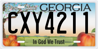 GA license plate CXY4211